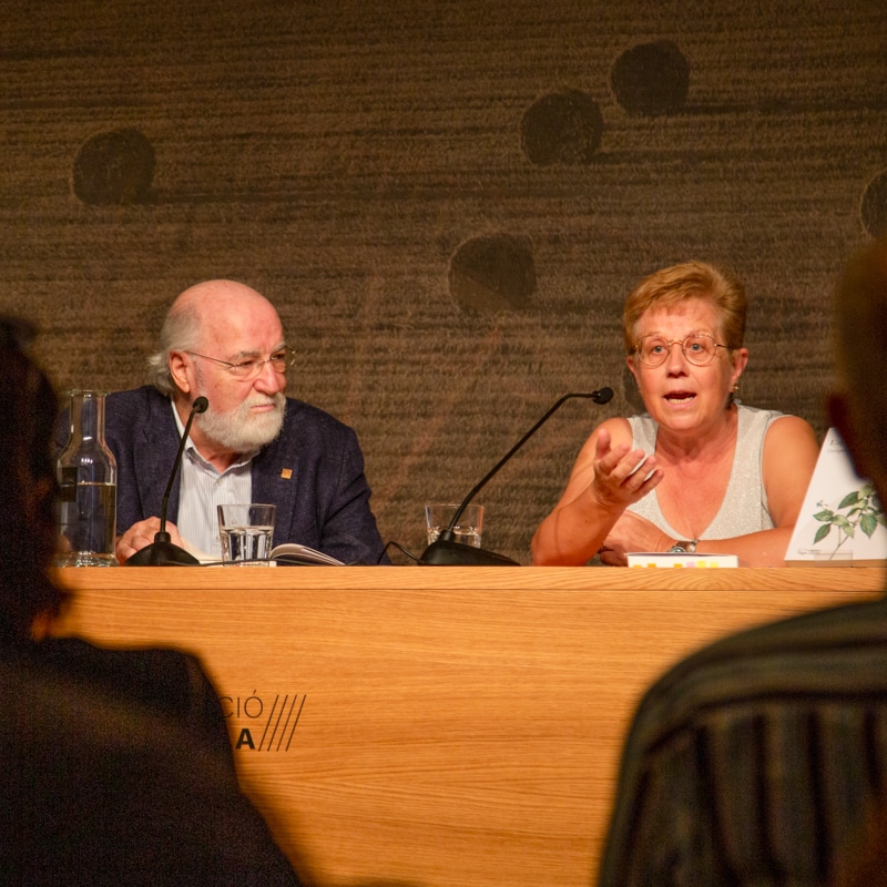 Josep M. Vallès i Enriqueta Moix en un acte de presentació al Museu Terra