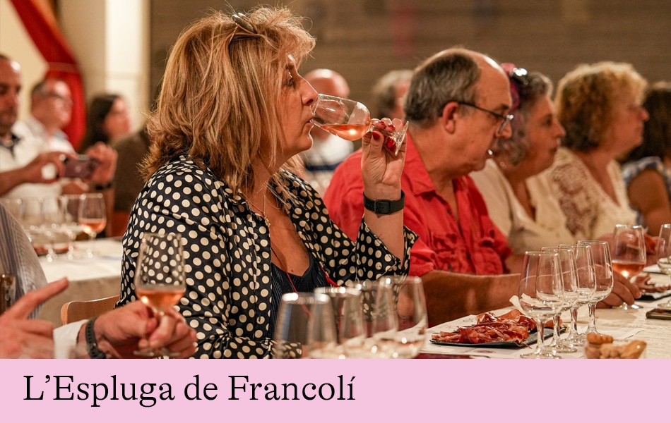 Imatge d'una persona en el tast maridatge de vins DO Conca de Barberà de l'any 2023